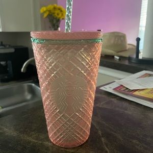 Light Pink Starbucks Studded tumbler cup
